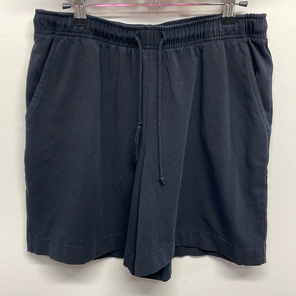 Karen Scott Sport Black Knit Drawstring Shorts Pockets M - Picture 1 of 10